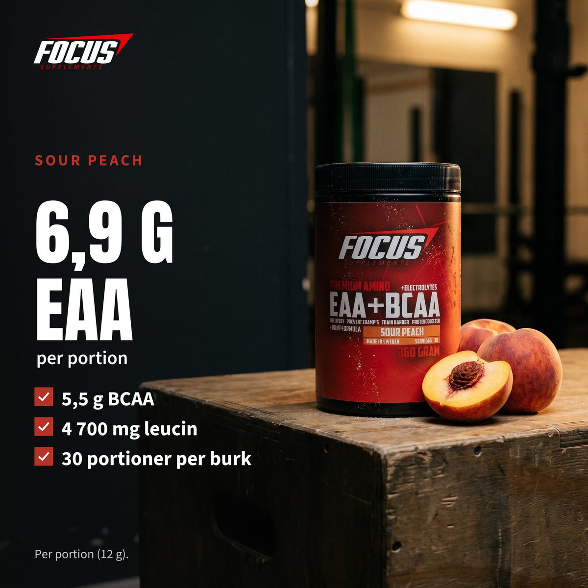 Sour Peach - smakbild näring: 6,9 g EAA per portion