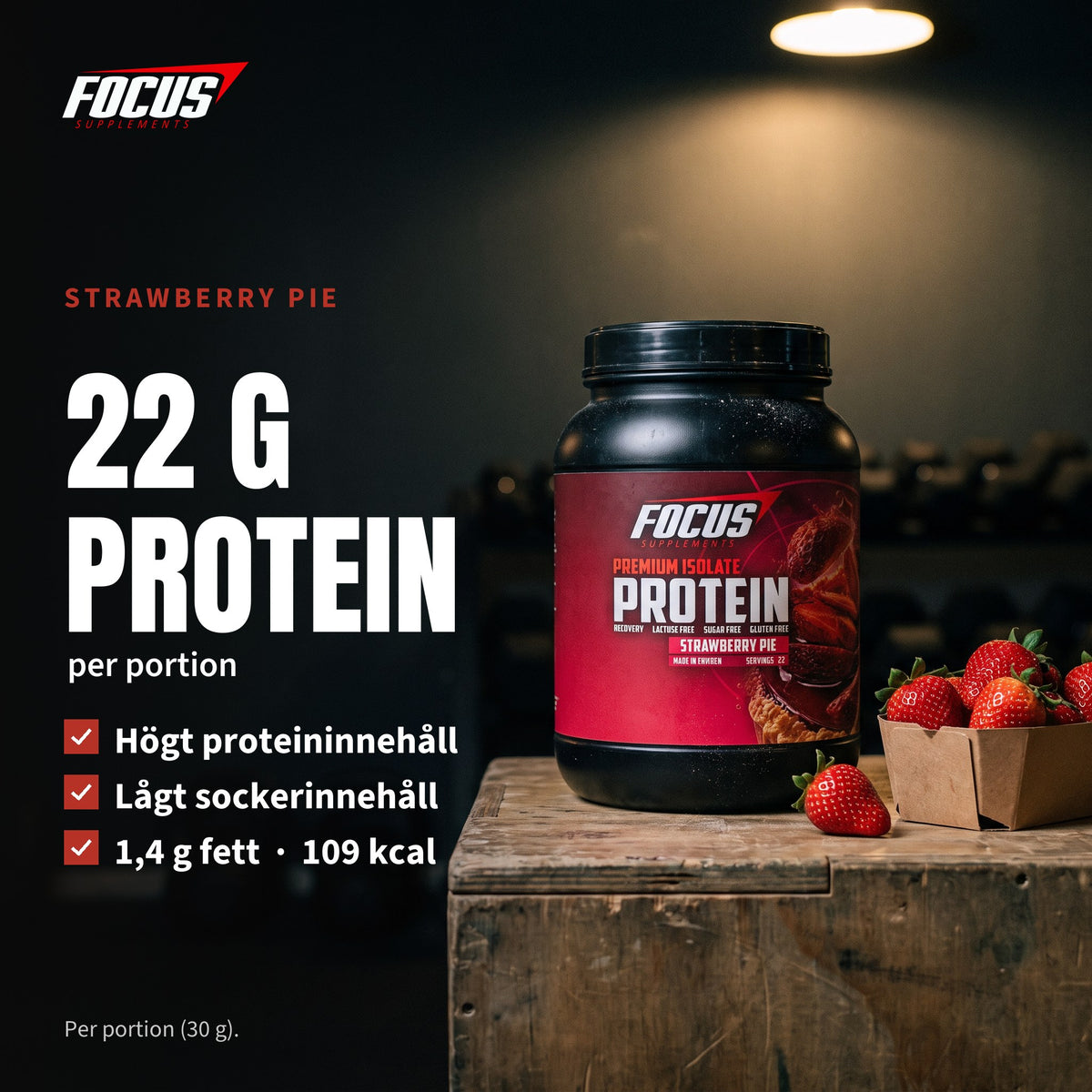 Strawberry Pie - smakbild näring: protein, socker, fett och kcal per portion